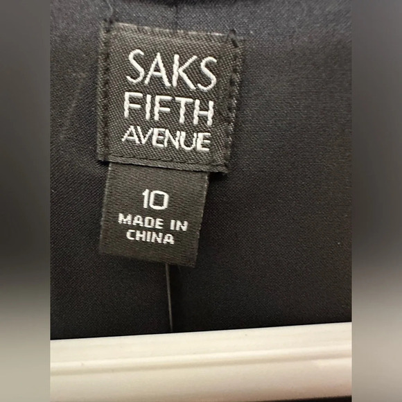 Saks Fifth Avenue Lux French Rosebud Chic Blazer Jacket Wool Woven Charcoal NWT - Picture 5 of 8